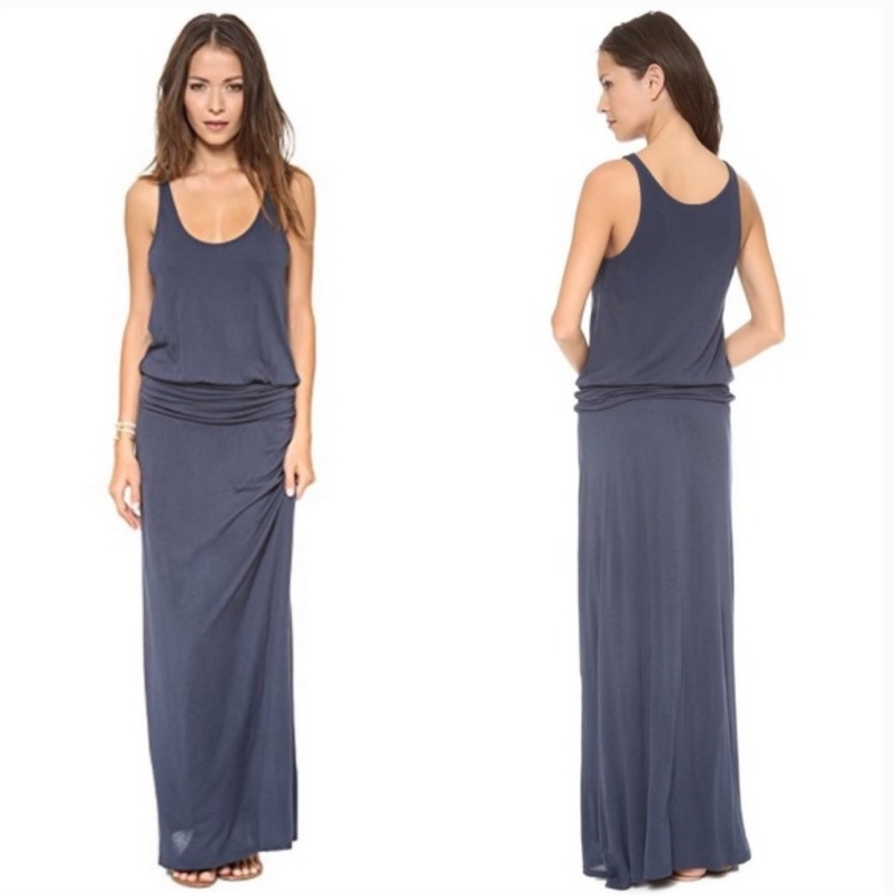 Soft Joie Wilcox Maxi Tank Top Sleeveless Navy Blue Long Dress Cinch Wai…